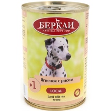 Беркли Local консервы для собак №1 Ягненок с рисом, 400 г